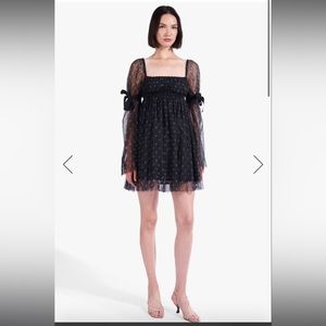 NWT Staud Peri Dress - bow tie sleeves - Black Gray Size S / Small